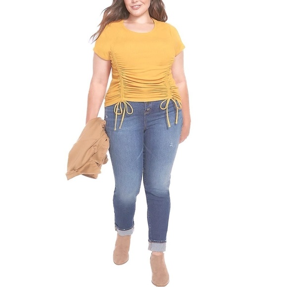 HP⭐️ Lane Bryant Sizes 22-32W Adjustable Drawcord Sunflower Top K94.10 - Picture 3 of 6